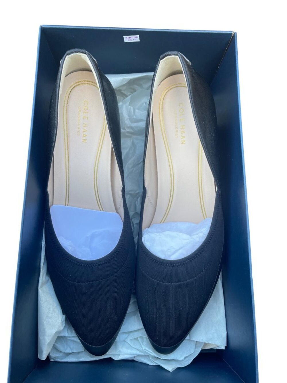 Cole Haan Emory LX Wedge 65mm II Black Pat Stack Leather Size 9B New in Box - Picture 2 of 9